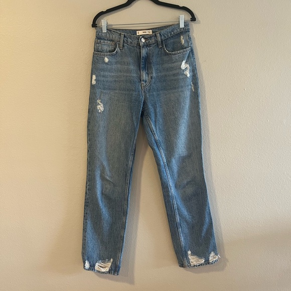 Mango Ripped High Rise Straight Jeans - Picture 3 of 10